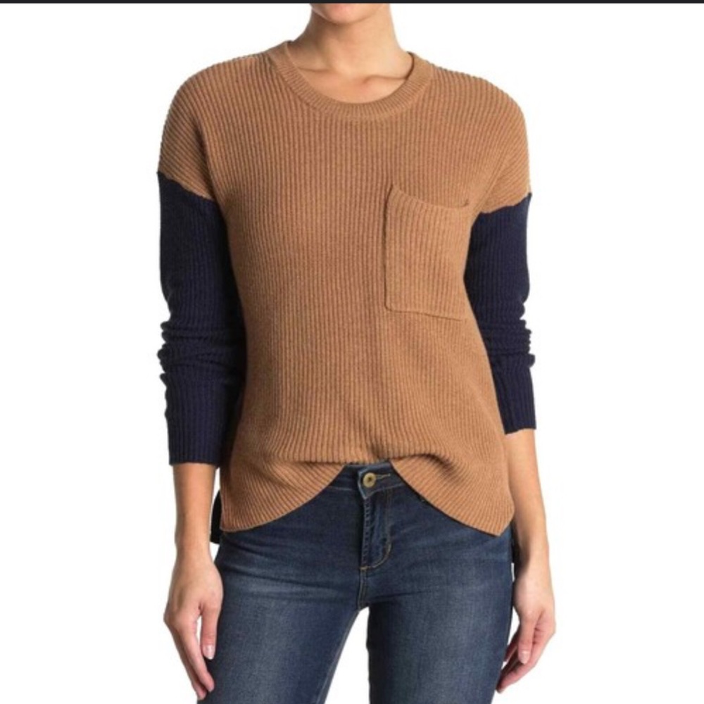 Madewell Brown and Black Crew Neck Sweater